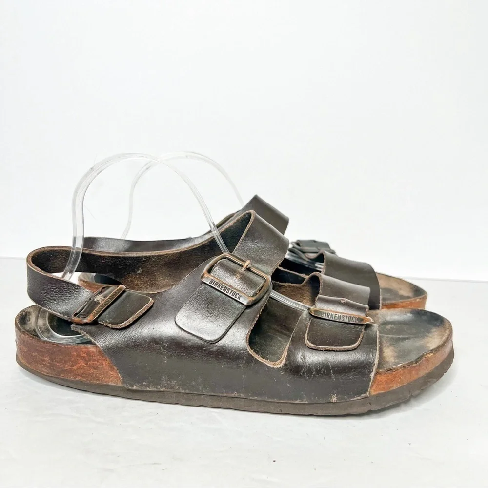 Birkenstock Milano Oiled Leather Habana Sandals Size 43 10 Women’s